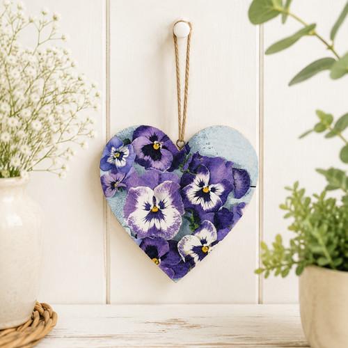 Handmade wooden hanging heart - hanging,