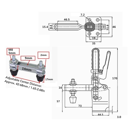 Vertical clamp dual - head,