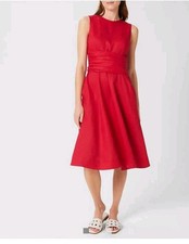 Hobbs Dress sz 8 Red Midi