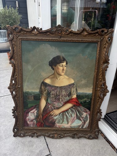 Antique oil canvas painting - antique, on