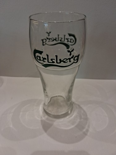 Carlsberg embossed pint glass - embossed,