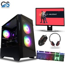 Gaming PC Bundle i5 2400 16GB RAM GT 710 256GB SSD 500GB HDD Win11 + 22" Monitor
