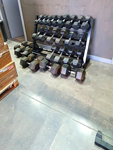 Black hex dumbbells - dumbbells, set