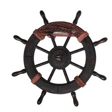Vintage Ship Wheel Wood Wall