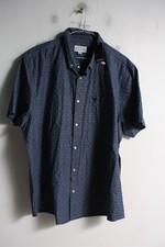 Jeff & Co Jeff Banks Mens Short Sleeve Patterned Shirt Blue - Size XL (K72) NEW