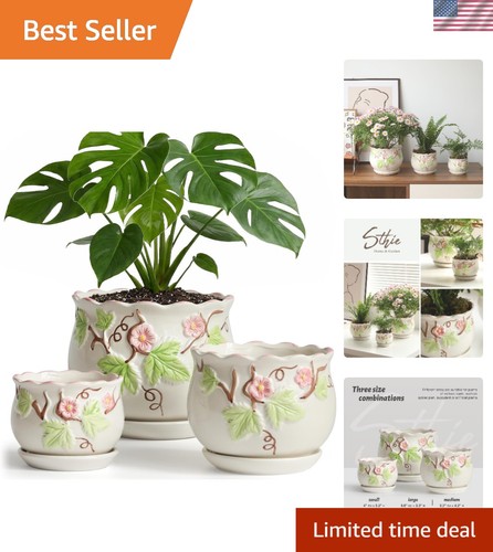 Indoor ceramic flower pots - flower, set