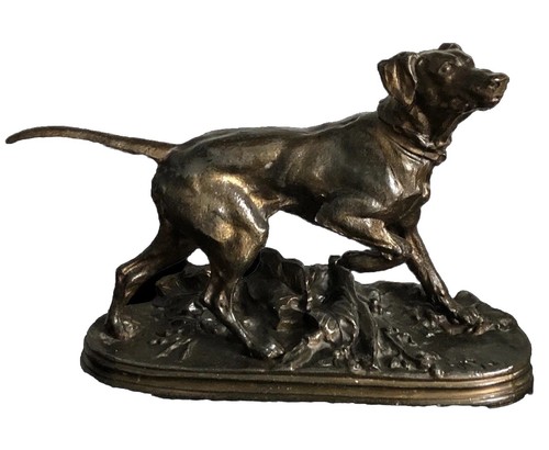 Stunning bronzed spelter dog - bronzed,