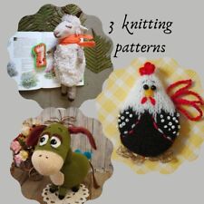 Knitting Patterns, Knit your own farm animal figurine: donkey, goat and rooster