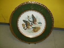 PORCELAIN PLATE SHOWING THREE DUCKS FLYING BY HANLEY ENGLAND