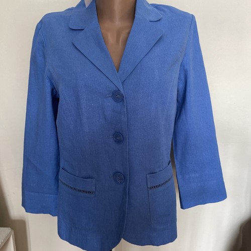 Isle linen mix jacket - isle, royal
