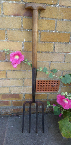 Vintage potato fork handle - vintage,