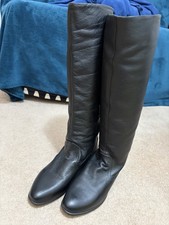 Black leather knee slouch - knee,