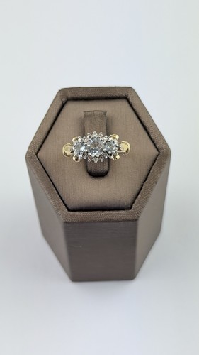 Aquamarine and diamond 9ct - and,