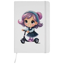 'Little Girl Riding A Scooter' A5 Ruled Notebooks / Notepads (NB046627)