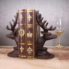 Cast Iron Book Ends Stag Deer