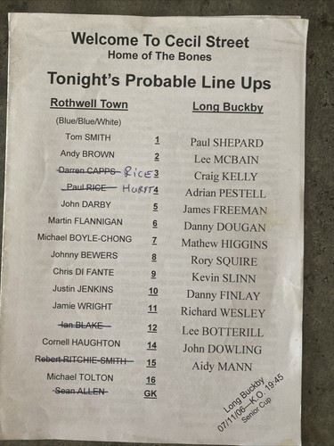 Rothwell town long buckby - rothwell, v