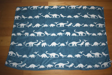 BLUE ZOO BLUE & WHITE DINOSAUR FLEECE BLANKET THROW 60in x 40in bluezoo