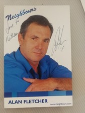 Signed ALAN FLETCHER Neighbours Cast Card Actor AUTOGRAPH