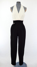 Party Jumpsuit Black White Cut