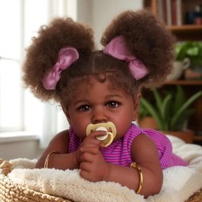 Reborn-Baby Dolls 20 Inch Lifelike Black Girl Softness Body African Realistic Ne