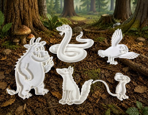 Gruffalo sensory trays dyed - gruffalo,