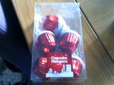 5Pcs Christmas Cupcake Decorations Glitter Hanging Christmas Tree Ornaments