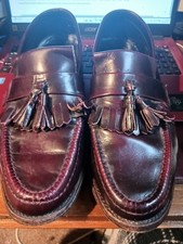 Samuel Windsor Tassel Loafers UK 8.5 Burgundy Oxblood Leather Shoes Hand Made