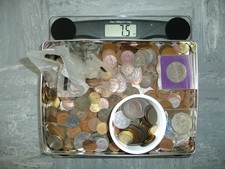 Bulk Lot 7.5kg GB & World Coins + Tokens. Mostly 19th/20thC  & some Silver.