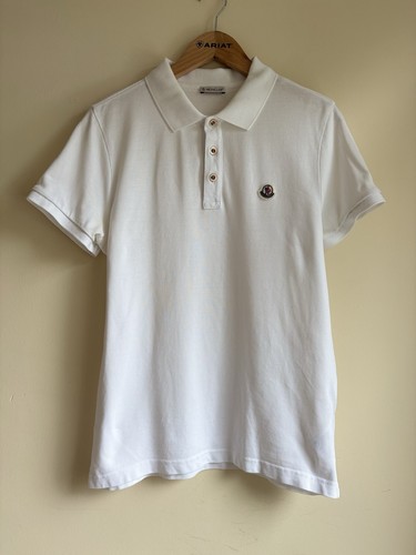 Moncler white polo - moncler, mens