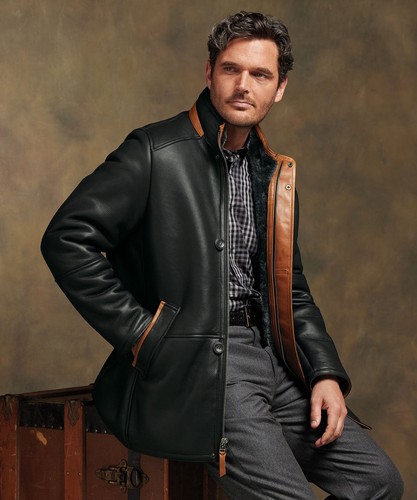 Shearling coat men - shearling,