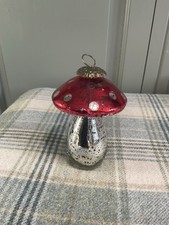 Large Vintage Glass Toadstool Decoration 