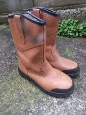 Site Gravel Tan Leather Rigger Boots UK 9
