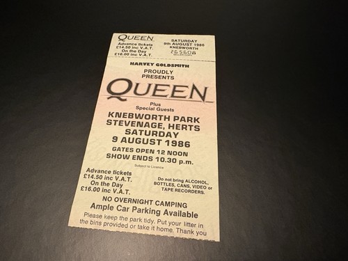 Queen ticket stub knebworth - queen,