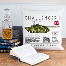 Challenger 1 Tank Cushion Cover Personalised Military Veteran Army Gift BP11