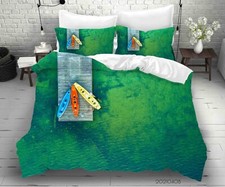 3D Wooden Dock Kayak Green