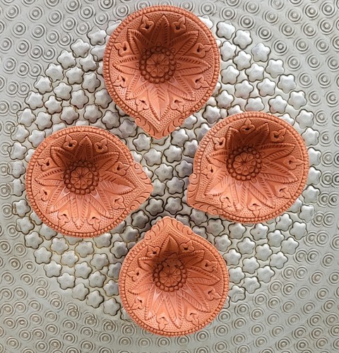 Indian clay diya - clay, diya/diva