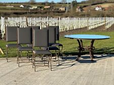 Restored Vintage Vineyard Rustic Outdoor Marble Table & Chairs
