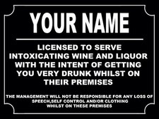 Funny personalised Bar Sign