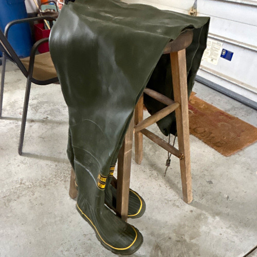 Green rubber chest waders - waders, boot