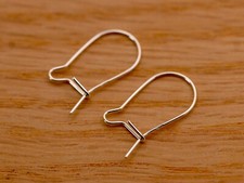 Sterling Silver Kidney Earwires 16mm or 35mm Earring Hooks 925 | 1/10/50 Pairs