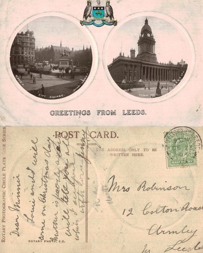 Vintage postcard leeds - vintage, city