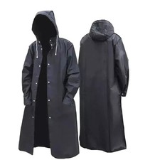 Unisex Waterproof Long Raincoat Hooded Trench Jacket Outdoor Hiking Rain Coat