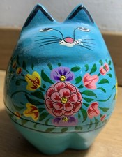 VINTAGE BLUE CAT PAPER MACHE