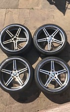 20” x4 Chrome Original Italian Alloy Wheels Rim Lip With All 4 Tyres 235/40/20