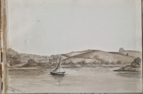 1868 pencil and - sketch, of