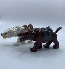 The Hobbit Lord Of The Rings 2x Warg Brown + White Minifigures - NEW