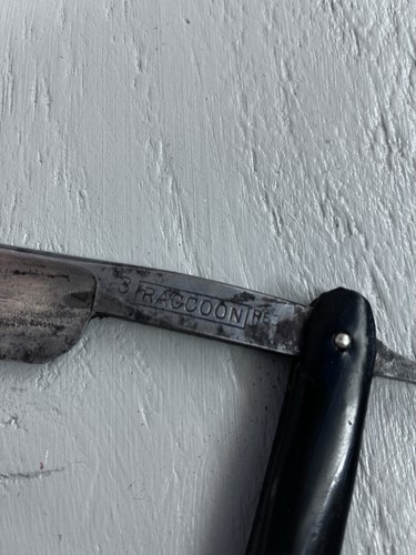 Vintage racoon straight razor - vintage,