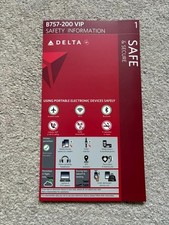 DELTA AIRLINES BOEING 757-200 VIP SAFETY CARD 04-21 RARE SPORTS TEAMS AIRCRAFT
