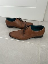 Men’s Ted Baker Bhartli brown tan leather smart Derby Shoes size 8