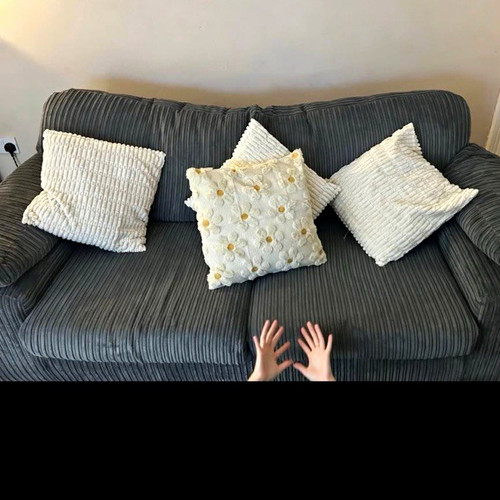 Grey fabric seater sofa - grey,